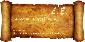 Lehotay Eugénia névjegykártya